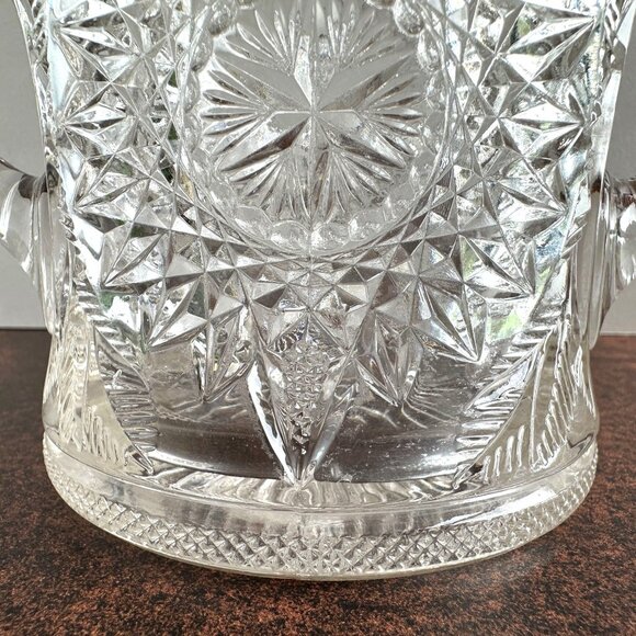 Millersburg Hobstar & Feather Antique Cracker Jar No Lid - Picture 2 of 8